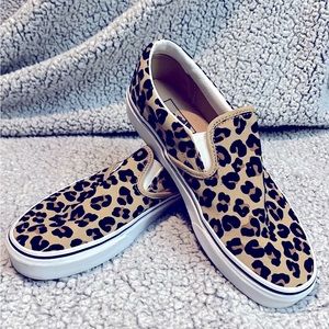 Vans slip on velvet cheetah 9